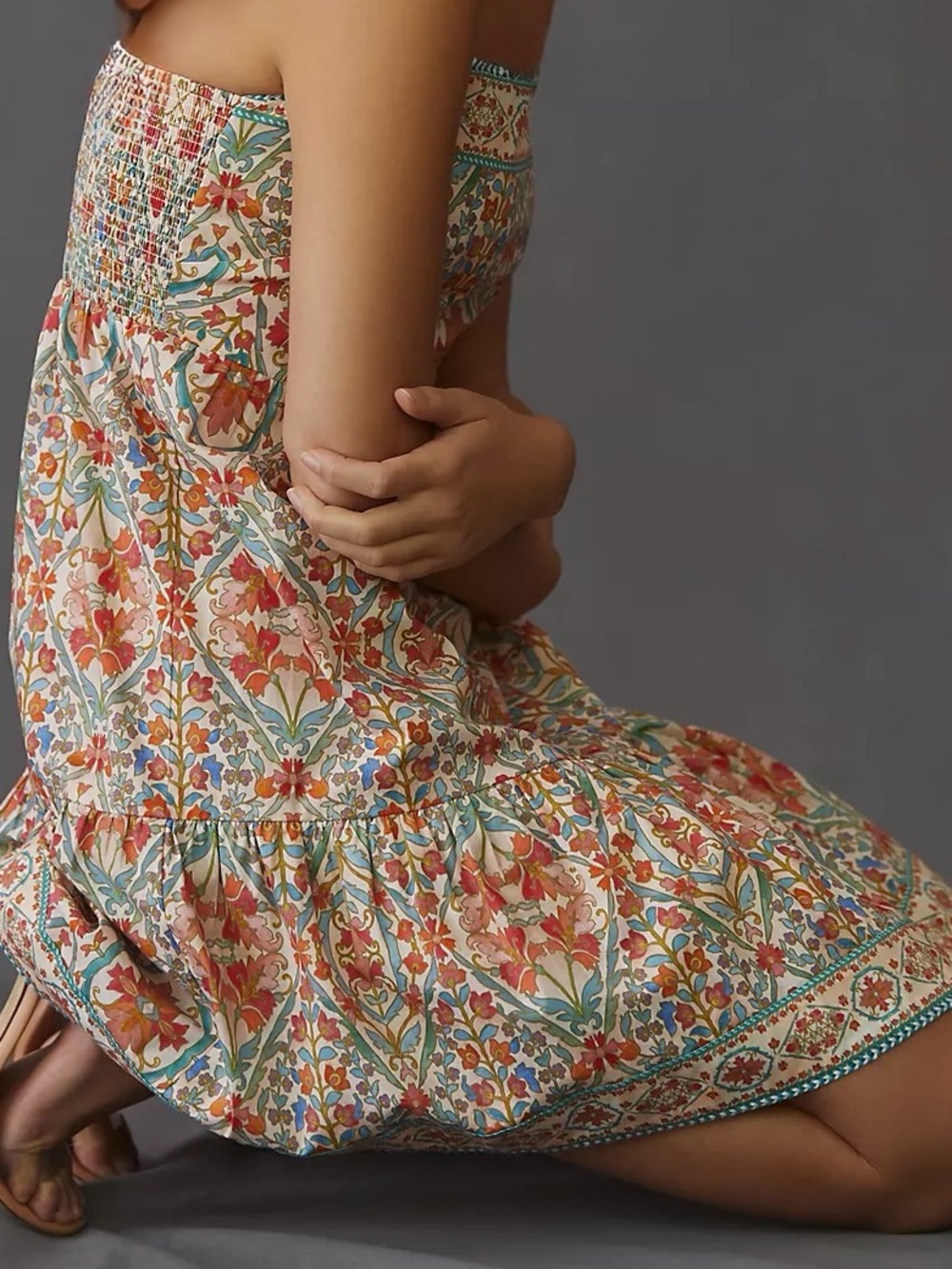 Shoshanna Floral Faye Dress Strapless Boho Reworked Mini